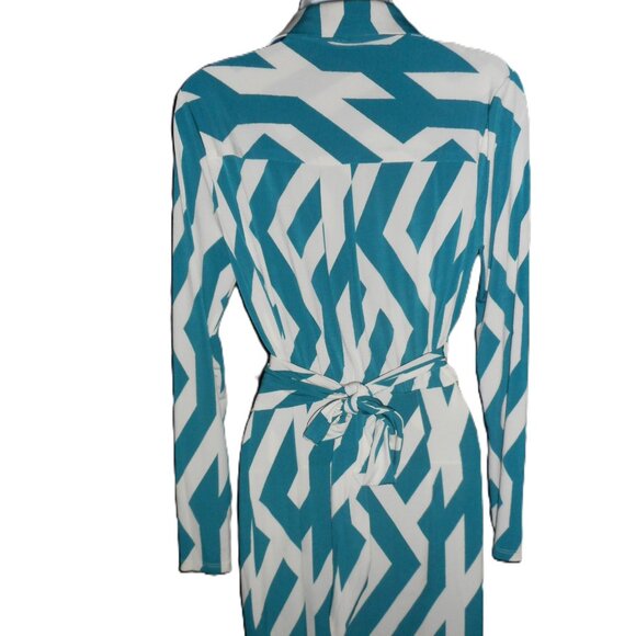NWOT Donna Morgan geometric line wrap dress, size 4 - Picture 4 of 8